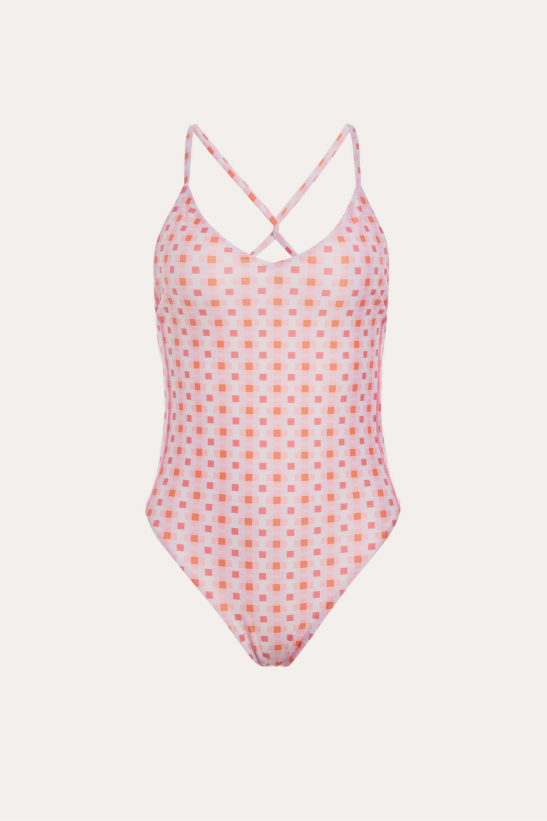 Tofino Low Neck One Piece in Pink Geo Print