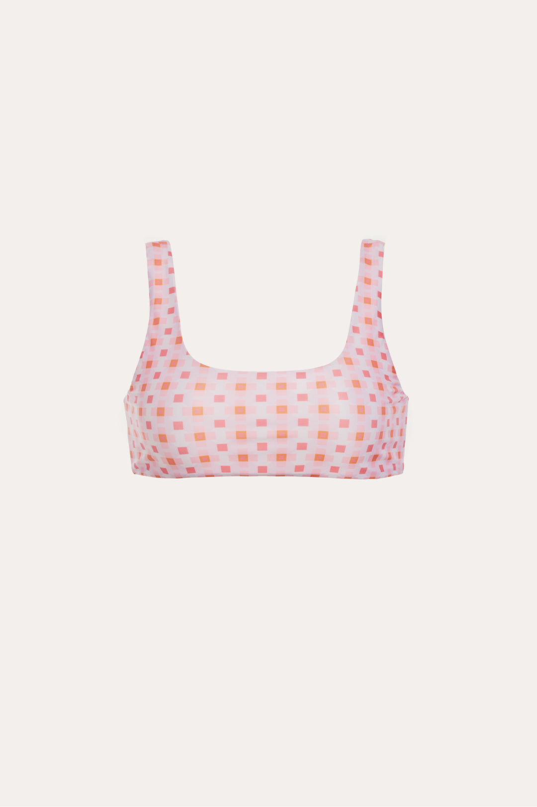 Sydney Sporty Bikini Top in Pink Geo Print