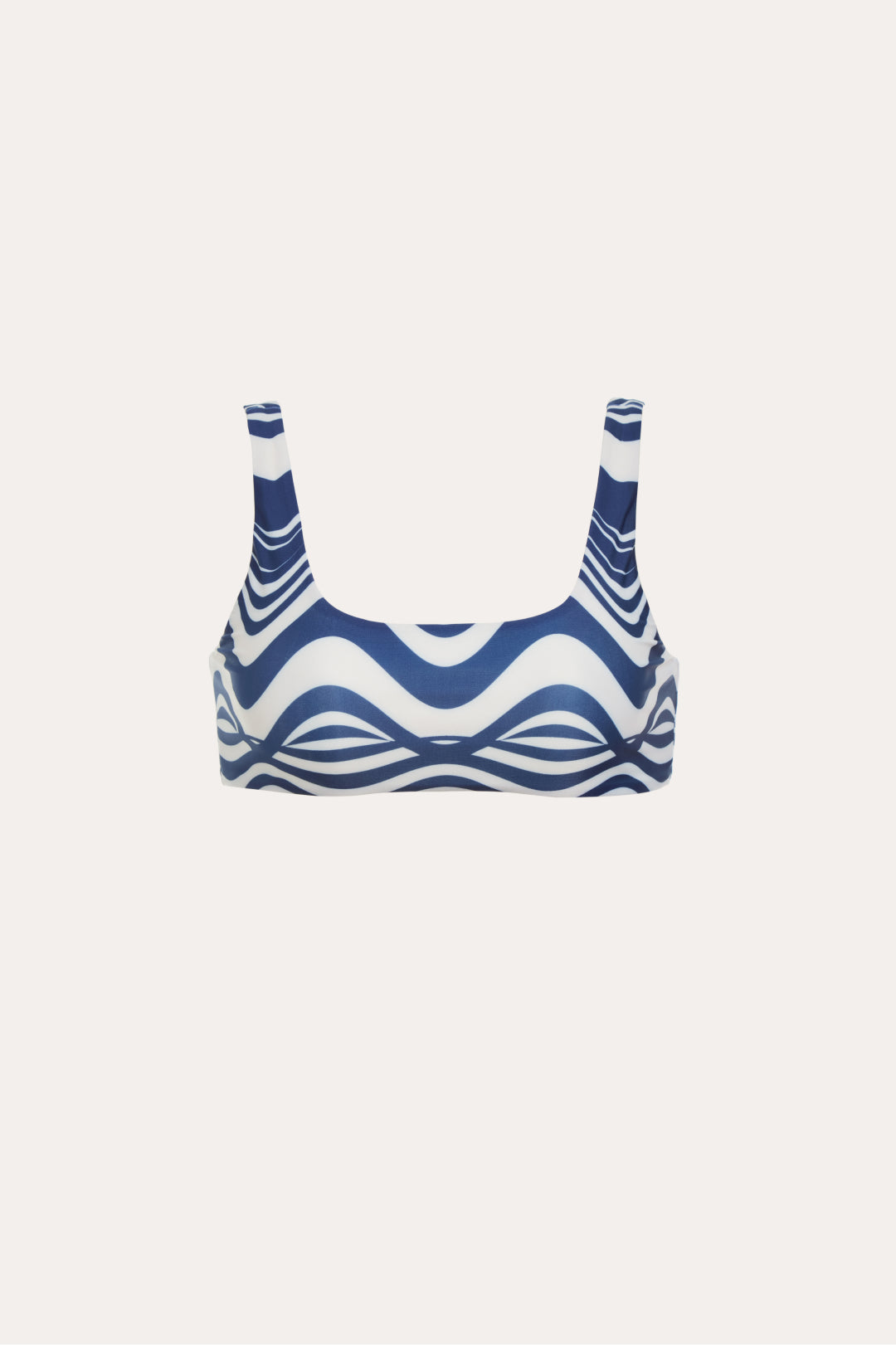 Sydney Sporty Bikini Top in Wave Print